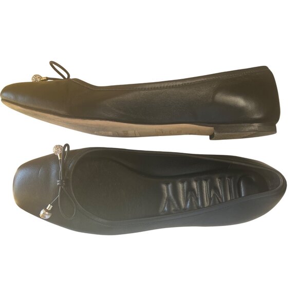 Jimmy Choo Elme Ballet Flats Black Bow Pearl Crystal Embellished US 8 EU 38.5 – - Picture 12 of 16